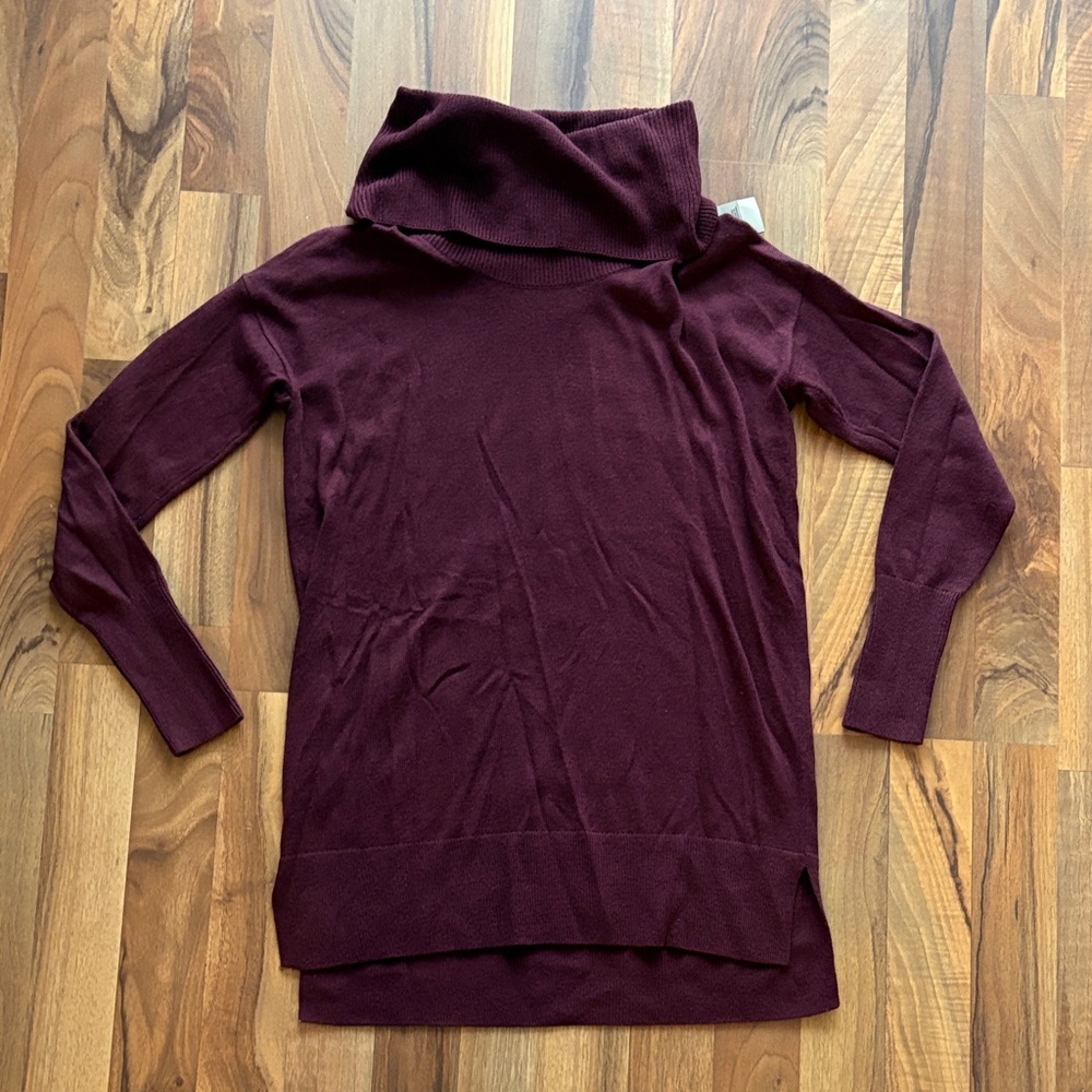 LOFT Woman’s Size XS Rich Burgundy Cowl Neck Sweater